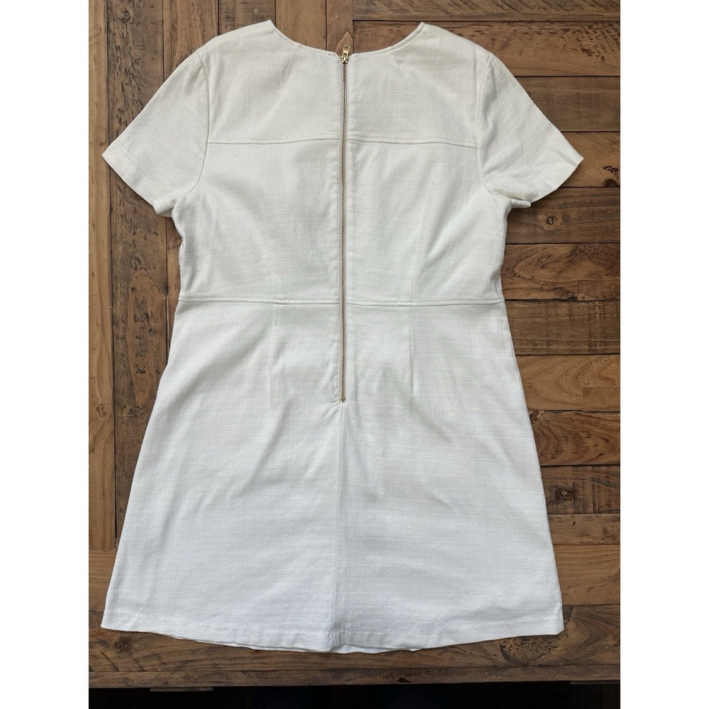 Boden Ottoman Patch Pocket Cream Textured Shift Dress US 16R - Picture 6 of 7